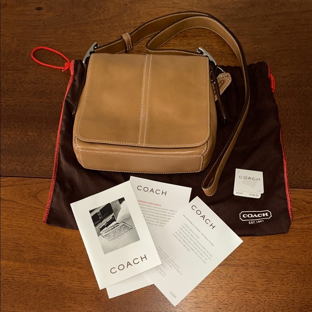Vintage COACH Brown Leather Crossbody Bag NWT